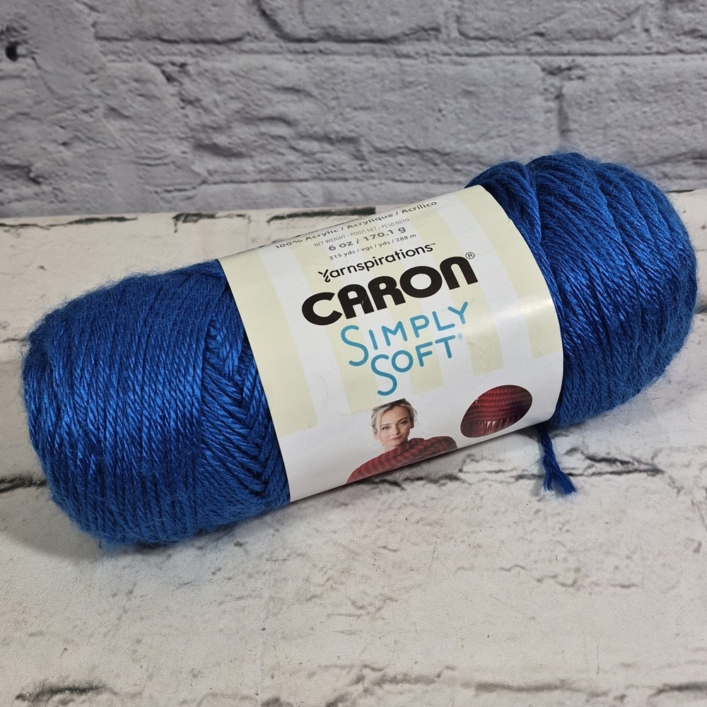 Caron Simply Soft Yarn 100% Acrylic 4-6 oz Skeins Assorted Blues Lot Of 3 - Picture 5 of 9